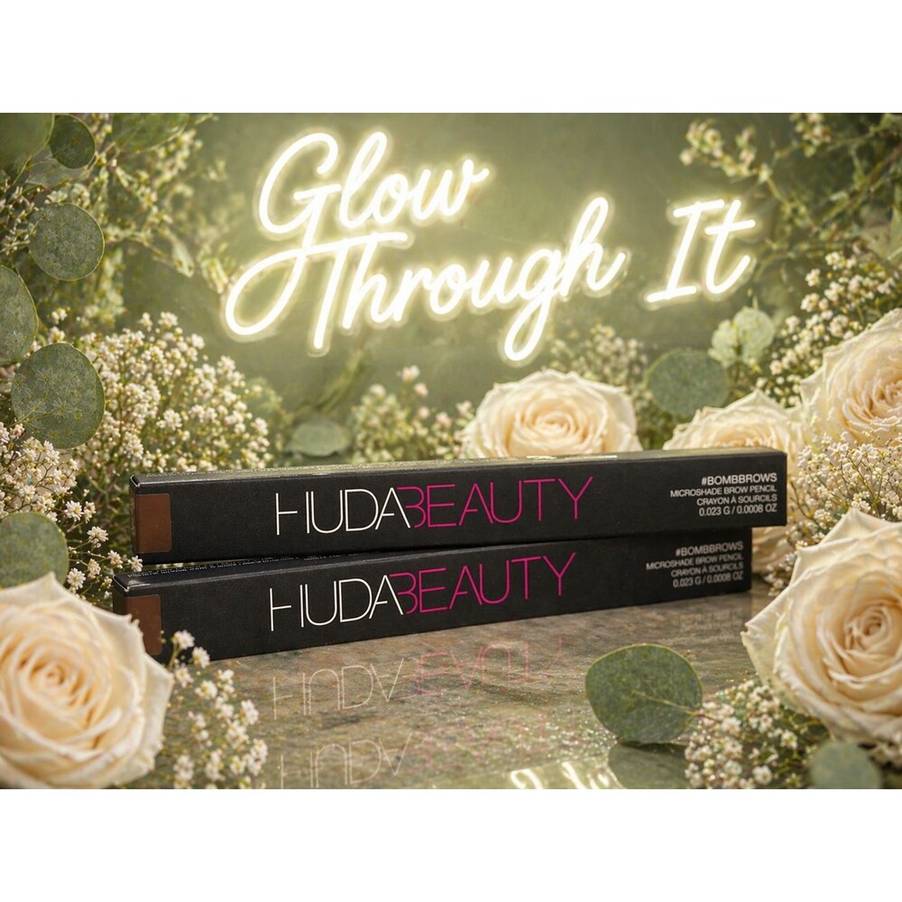 2x Huda Beauty #BombBrows Microshade Brow Pencil Set -  # 4 LIGHT BROWN NEW